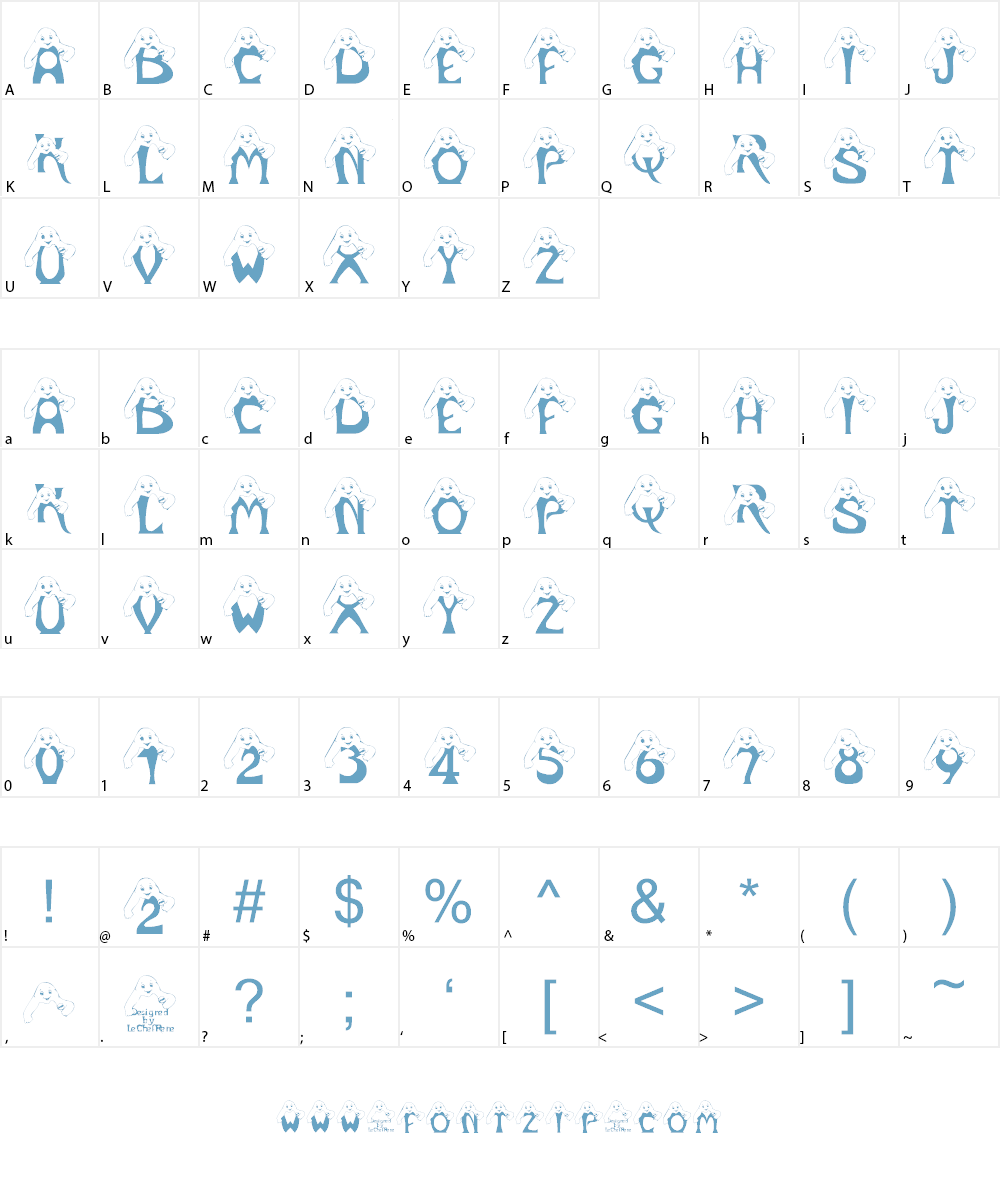 LCR Peek A Boo Font Character